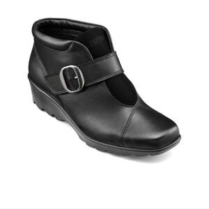 HOTTER Women's Tamara Black Leather Ankle Boots